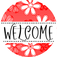 Thumbnail for Welcome Wreath Sign, Floral Wreath, DECOE-4143-B, 8 metal Round