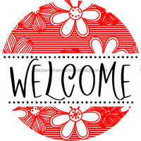 Thumbnail for Welcome Wreath Sign, Floral Wreath, DECOE-4143-D, 10 Wood Round