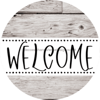 Thumbnail for Welcome Wreath Sign, Wood Stain Wreath, DECOE-4145, 10 metal Round