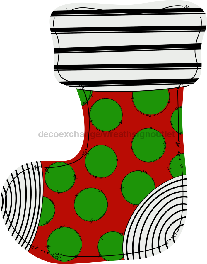 Whimsical Stocking Animal Print 22" Wood Door Hanger - DECOE-W-195-DH