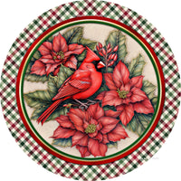 Thumbnail for Winter Cardinal 10" Metal Wreath Sign - DECOE-4773