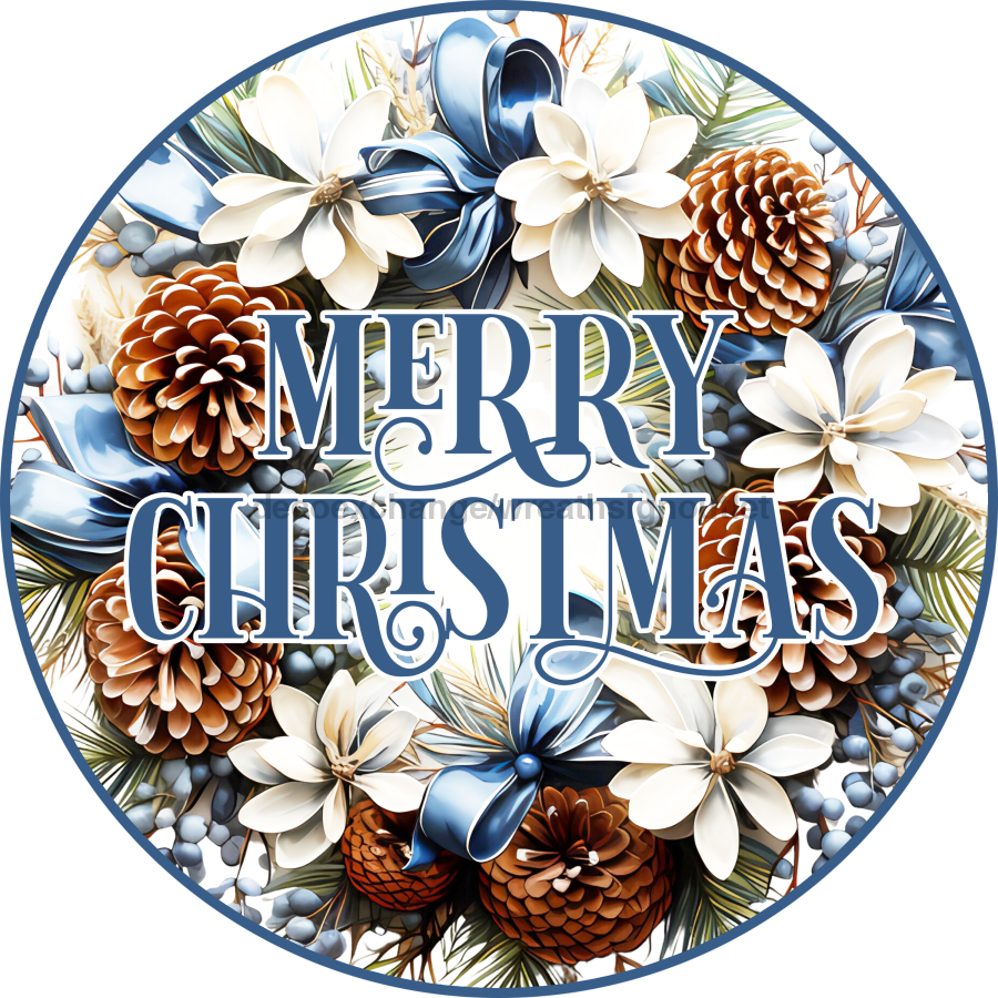 Winter Christmas 10" Metal Wreath Sign - DECOE-4816