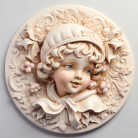Thumbnail for Winter Sign Cute Girl Dco-00644 For Wreath 10 Round Metal