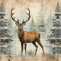 Thumbnail for Winter Deer Vintage 10x10" Metal Wreath Sign - OAW-0015