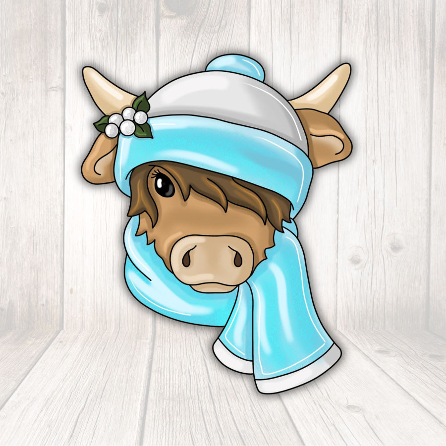 Winter Highland Cow PCD 22" Wood Door Hanger - PCD-W-113-DH