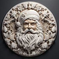 Thumbnail for Winter Sign Santa Dco-00649 For Wreath 10 Round Metal