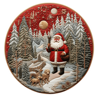 Thumbnail for Winter Santa 10" Metal Wreath Sign - DECOE-4864
