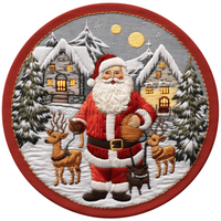 Thumbnail for Winter Santa Scene 10" Metal Wreath Sign - DECOE-4874