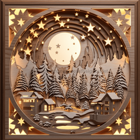 Thumbnail for Winter Scenery 10x10" Metal Wreath Sign - DECOE-4837