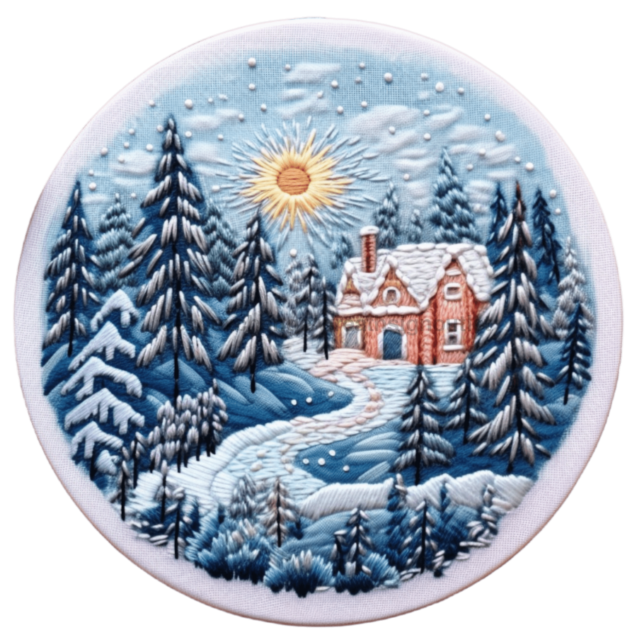 Winter Scenery 10" Metal Wreath Sign - DECOE-4859