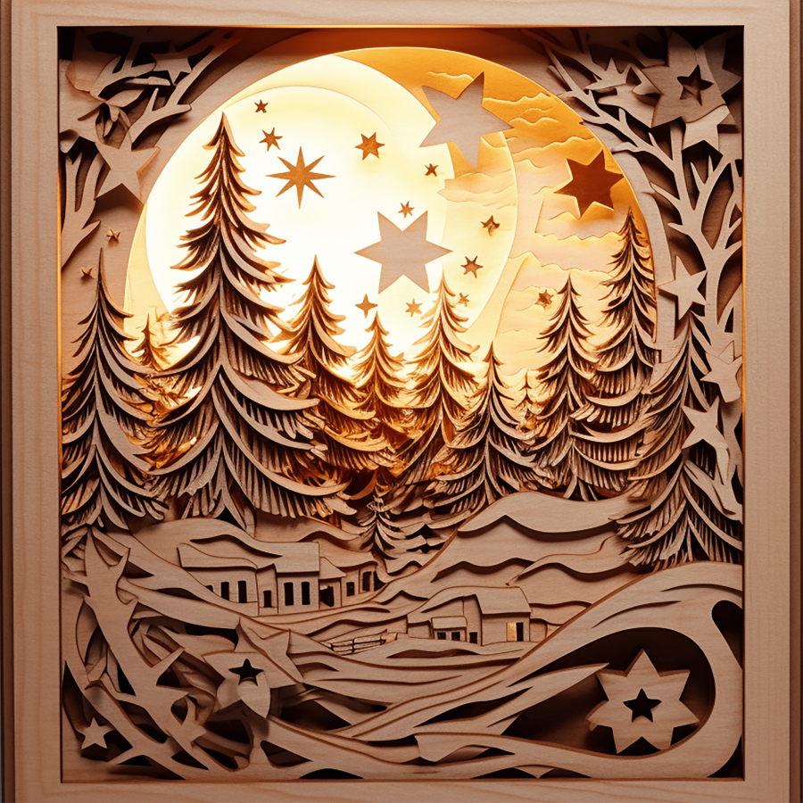 Winter Scenery 10x10" Metal Wreath Sign - DECOE-5151