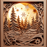 Thumbnail for Winter Scenery 10x10" Metal Wreath Sign - DECOE-5151