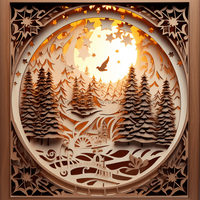 Thumbnail for Winter Scenery 10x10" Metal Wreath Sign - DECOE-5157