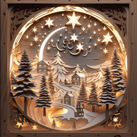 Thumbnail for Winter Scenery 10x10" Metal Wreath Sign - DECOE-5160