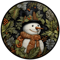 Thumbnail for Winter Sign, Snowman Sign, DCO-00514, Sign For Wreath, 10