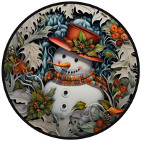 Thumbnail for Winter Sign, Snowman Sign, DCO-00515, Sign For Wreath, 10