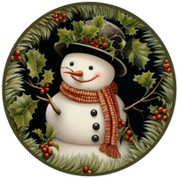 Thumbnail for Winter Sign, Snowman Sign, DCO-00516, Sign For Wreath, 10