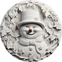 Thumbnail for Winter Sign Snowman Dco-00615 For Wreath 10 Round Metal