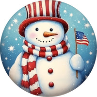 Thumbnail for Winter Snowman 10" Metal Wreath Sign - DECOE-4784