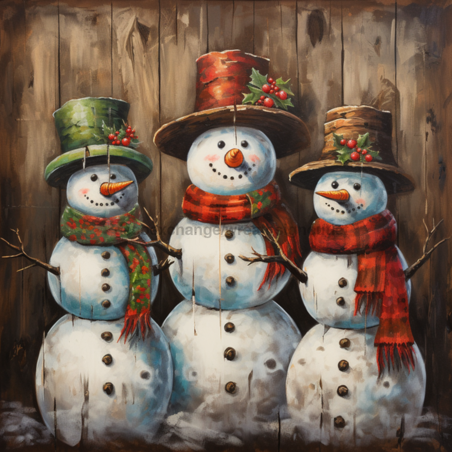 Winter Snowman 10x10" Metal Wreath Sign - DECOE-4800