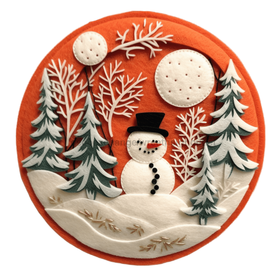 Winter Snowman 10" Metal Wreath Sign - DECOE-4839