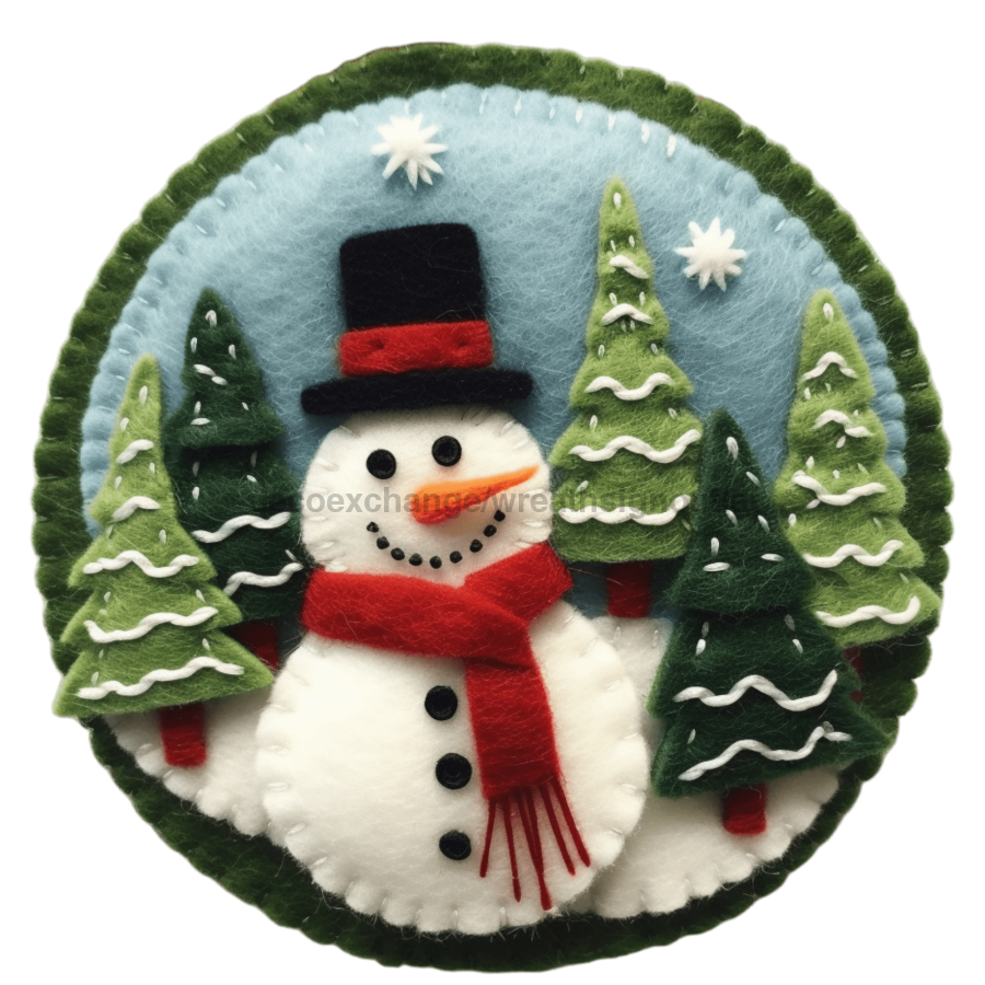 Winter Snowman 10" Metal Wreath Sign - DECOE-4840