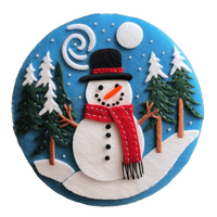 Thumbnail for Winter Snowman 10" Metal Wreath Sign - DECOE-4841