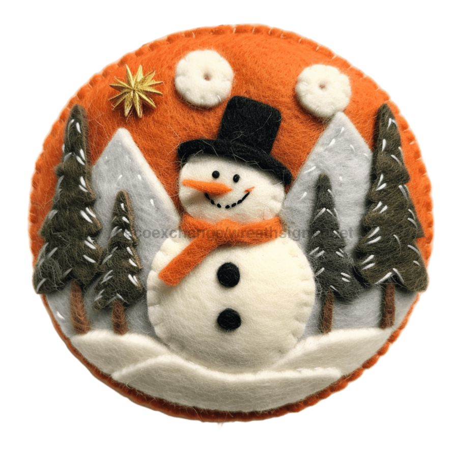 Winter Snowman 10" Metal Wreath Sign - DECOE-4843