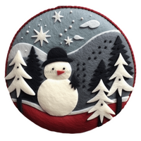 Thumbnail for Winter Snowman 10" Metal Wreath Sign - DECOE-4845