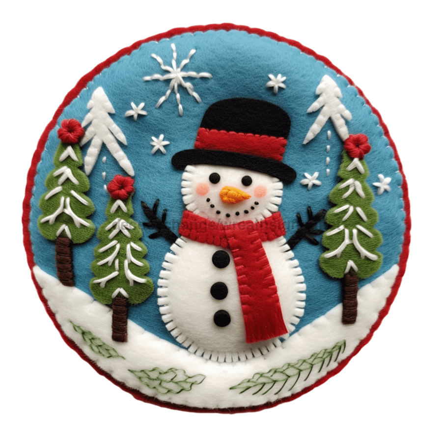 Winter Snowman 10" Metal Wreath Sign - DECOE-4846
