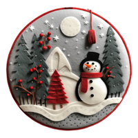 Thumbnail for Winter Snowman 10" Metal Wreath Sign - DECOE-4849