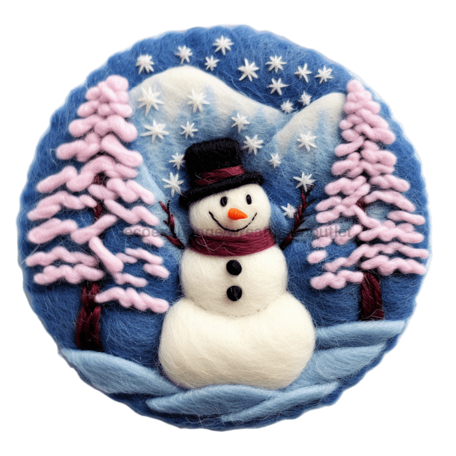 Winter Snowman 10" Metal Wreath Sign - DECOE-4850