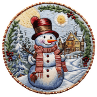 Thumbnail for Winter Snowman 10" Metal Wreath Sign - DECOE-4863