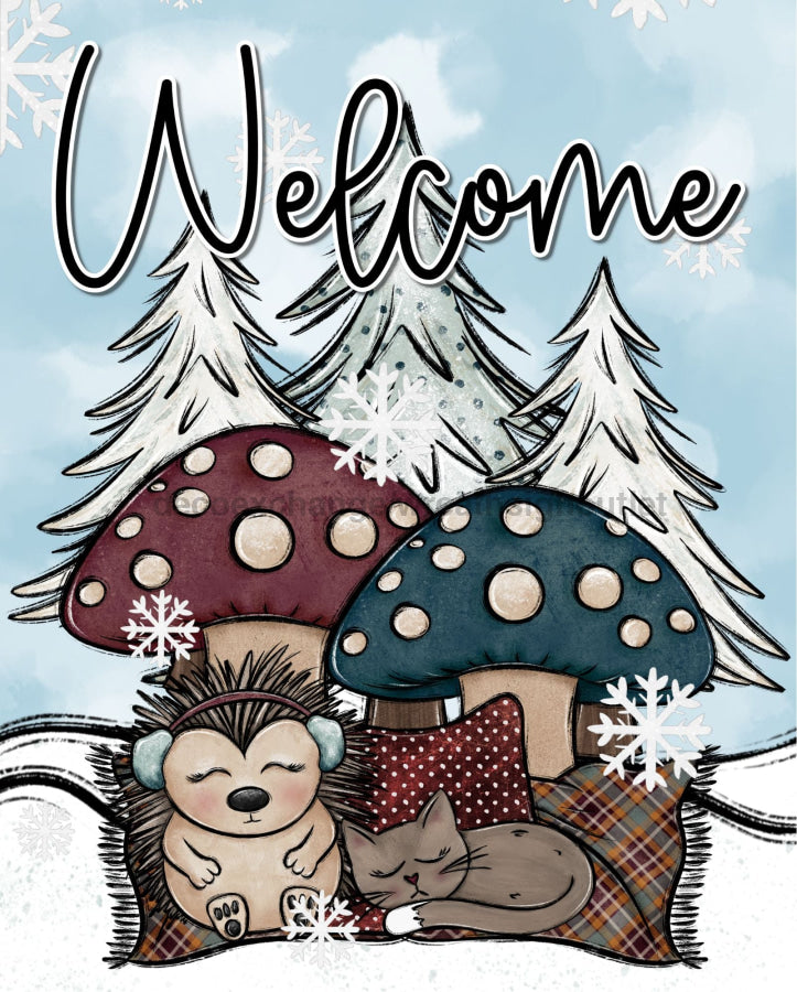Winter Welcome 8x10" Metal Wreath Sign - DECOE-4786