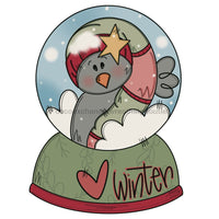 Thumbnail for Winter Snow Globe Door Hanger, MJ-W-00083-DH, 22in Wood Door Hanger
