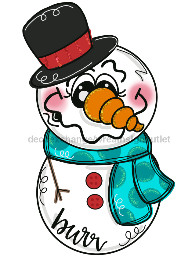 Winter Snowman Door Hanger Mj-W-00042 22‚Äô Wood