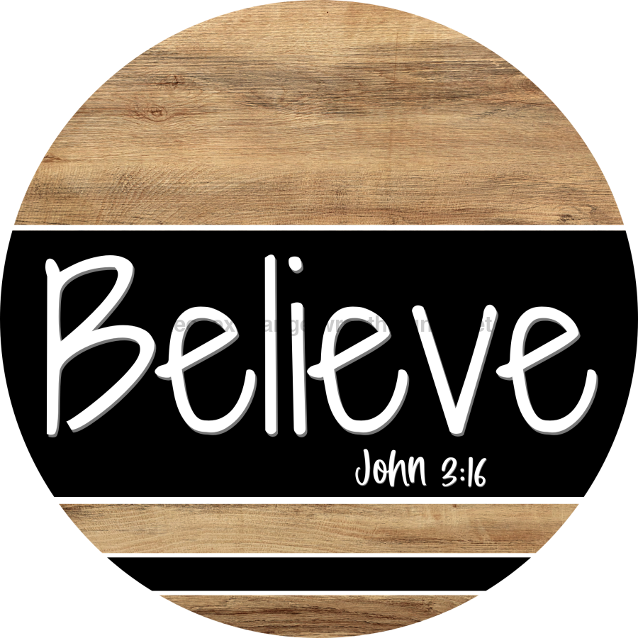 Wooden Believe Door Hanger, DCO-13730-DH, 18in Wood Sign
