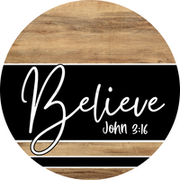 Thumbnail for Wooden Believe Door Hanger, DCO-13735-DH, 18in Wood Sign