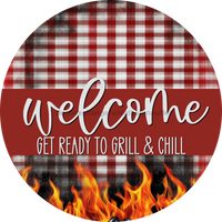 Thumbnail for Wooden Fathers Day Grill and Chill Door Hanger, DCO-13690-DH, 18in Wood Sign