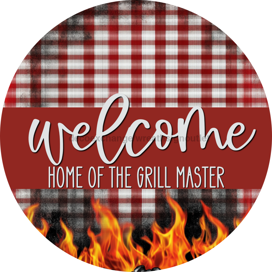 Wooden Fathers Day Grill Master Door Hanger, DCO-13691-DH, 18in Wood Sign