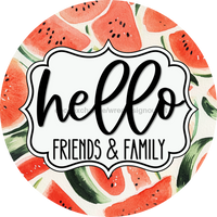 Thumbnail for Wooden Watermelon Hello Door Hanger, DCO-13689-DH, 18in Wood Sign