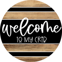 Thumbnail for Wooden Welcome Door Hanger, Crib, DCO-13715-DH, 18in Wood Sign