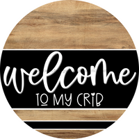 Thumbnail for Wooden Welcome Door Hanger, Crib, DCO-13722-DH, 18in Wood Sign