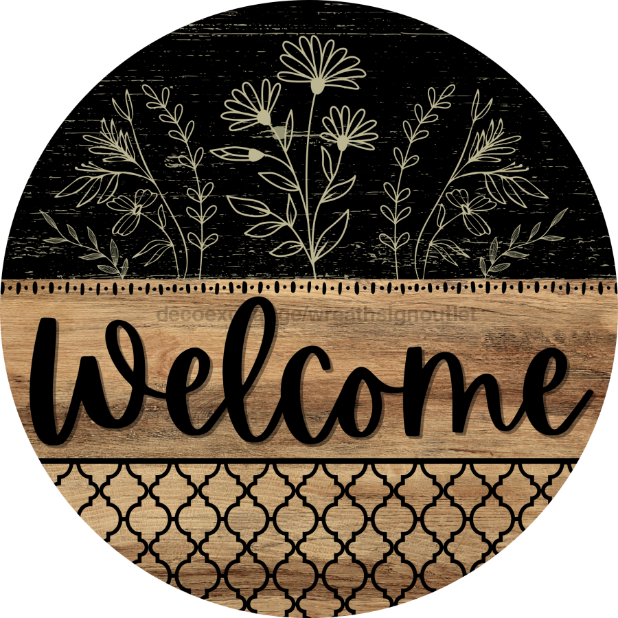 Wooden Welcome Door Hanger, DCO-13709-DH, 18in Wood Sign
