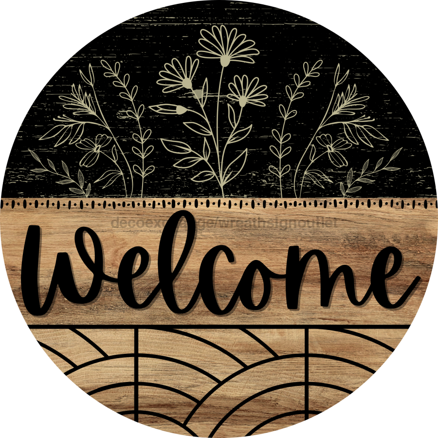 Wooden Welcome Door Hanger, DCO-13710-DH, 18in Wood Sign