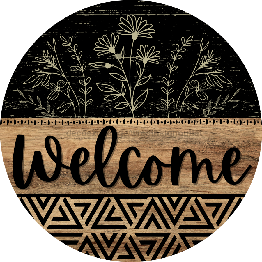 Wooden Welcome Door Hanger, DCO-13736-DH, 18in Wood Sign