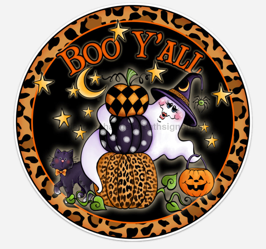Boo Yall 10" Vinyl Wreath Sign - VINYL-DECOE-046
