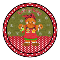 Thumbnail for Christmas Gingerbread 10" Vinyl Wreath Sign - DECOE-071-Vinyl