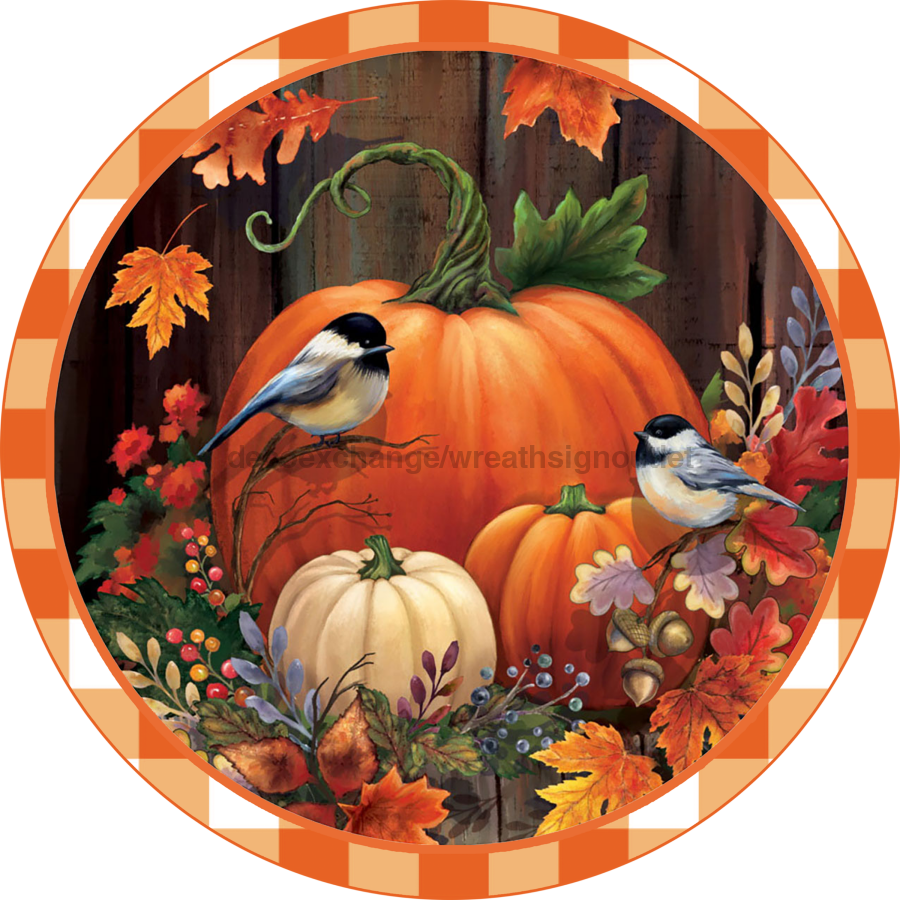 Fall Pumpkins 10" Vinyl Wreath Sign - VINYL-DECOE-081