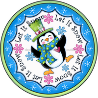 Thumbnail for Penguin 10" Vinyl Wreath Sign - VINYL-DECOE-044